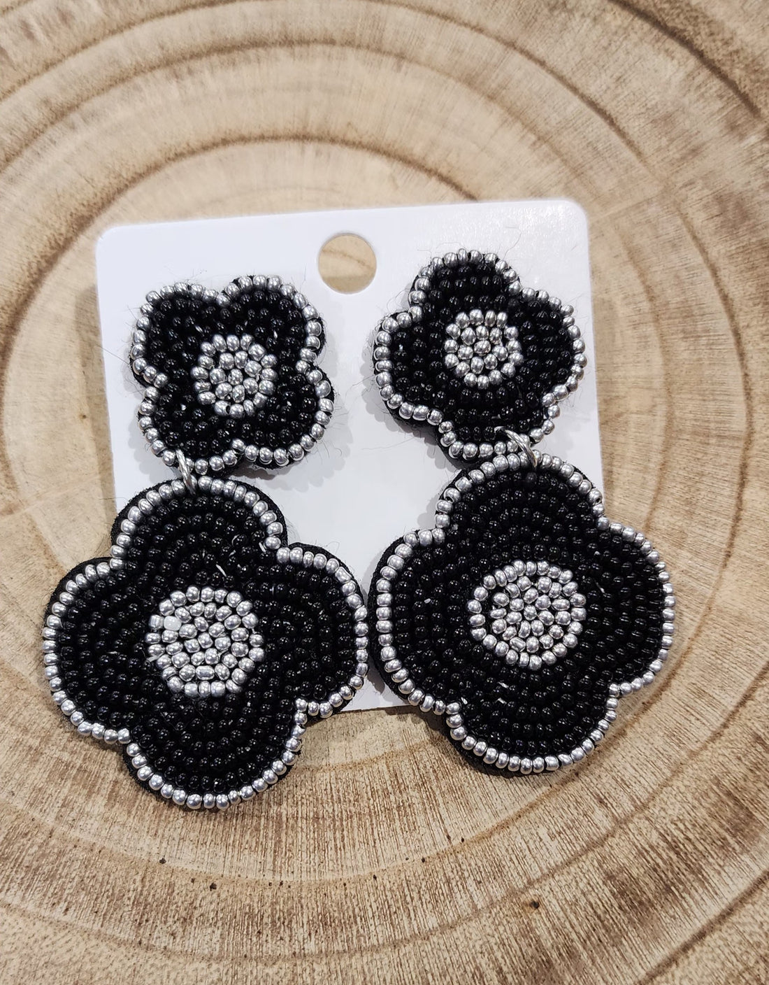 Flora Earrings – Black