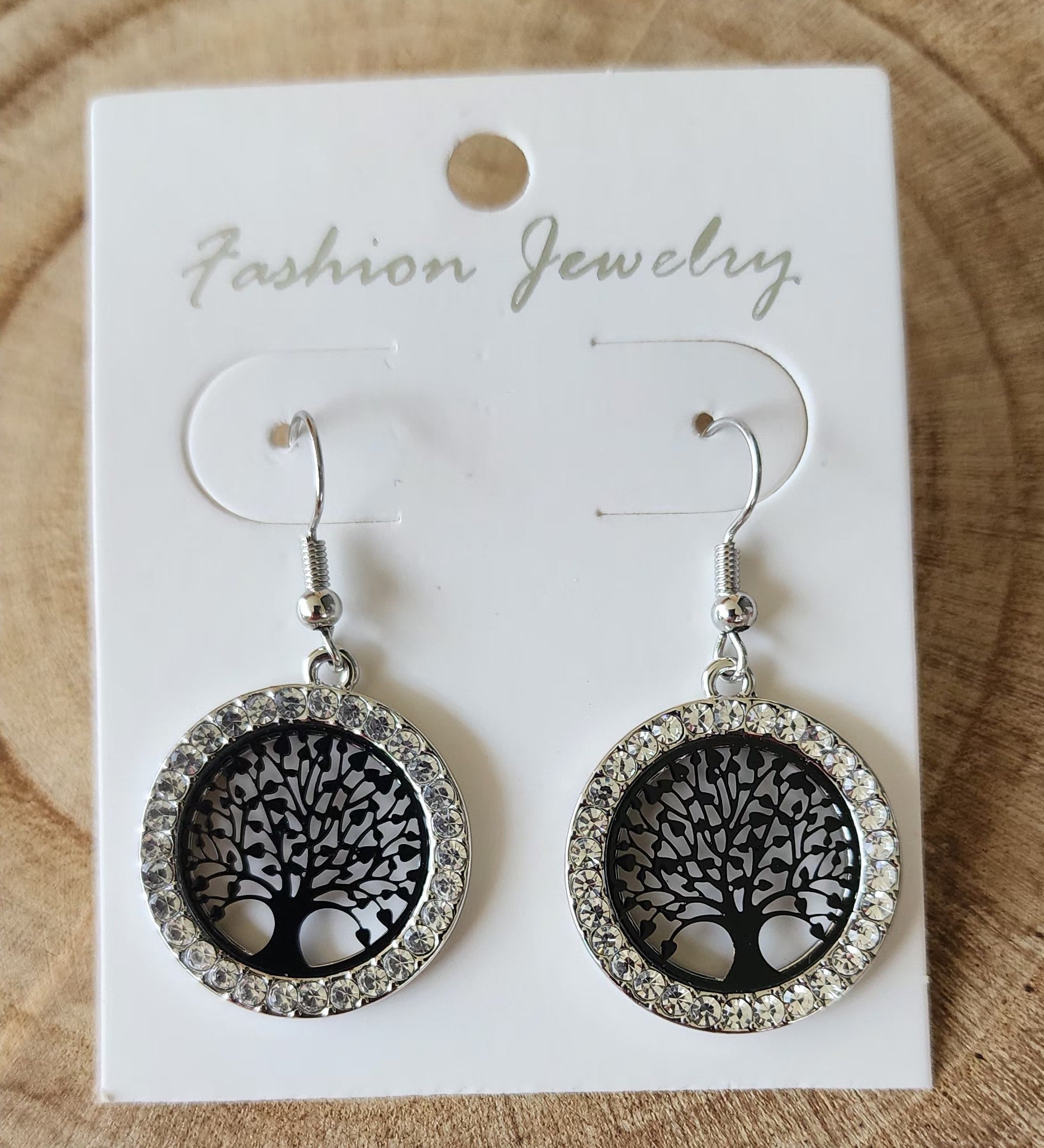 Tree of Life Earrings – Silver/Black