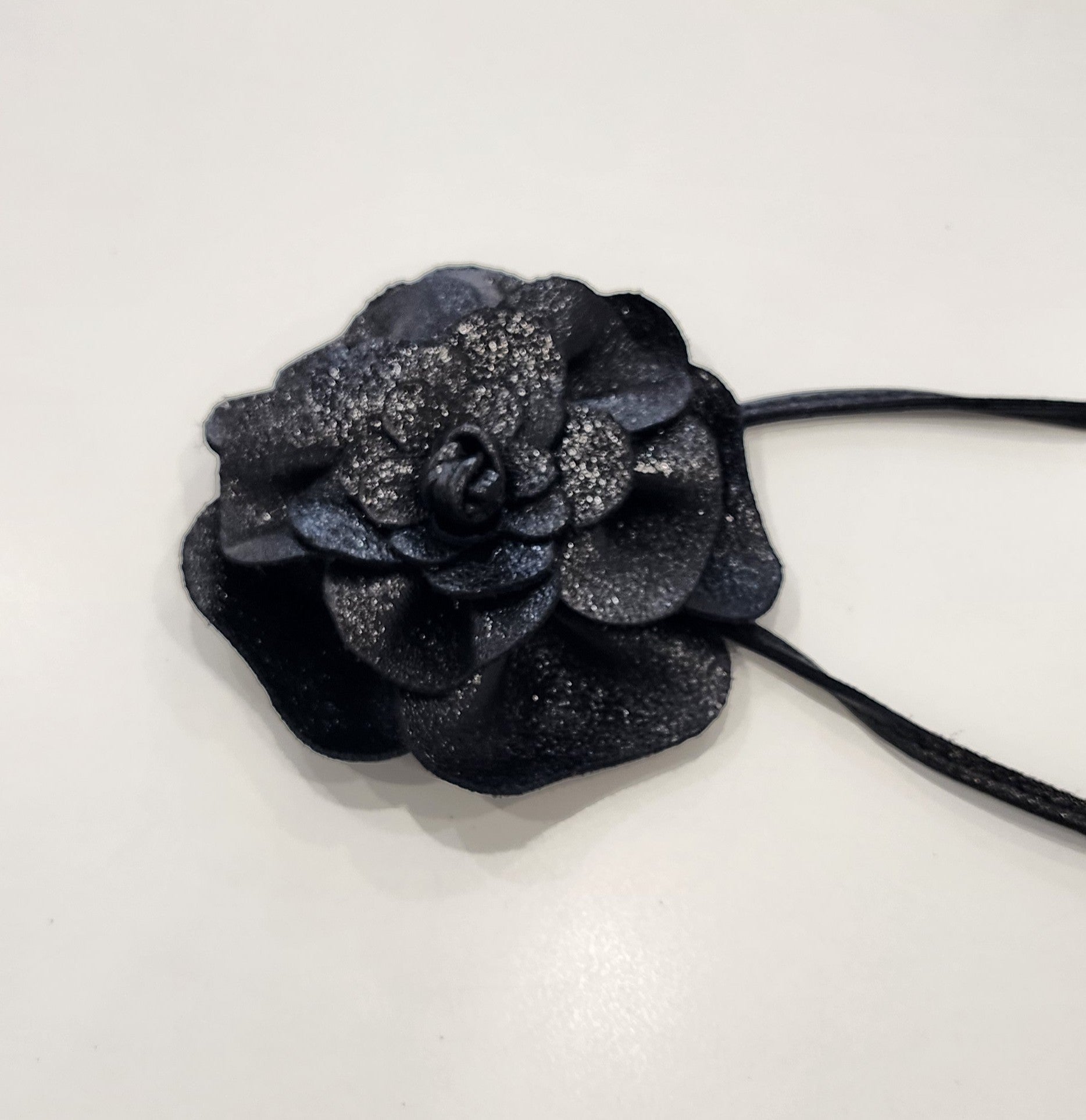Flower Wrap Belt – Black Sparkle