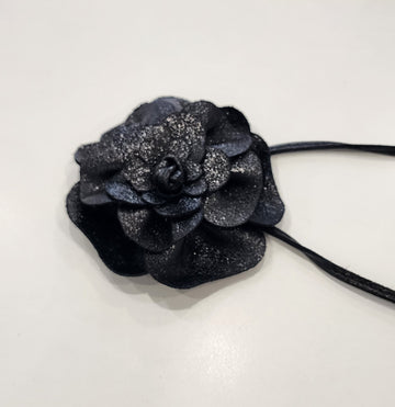 Flower Wrap Belt – Black Sparkle