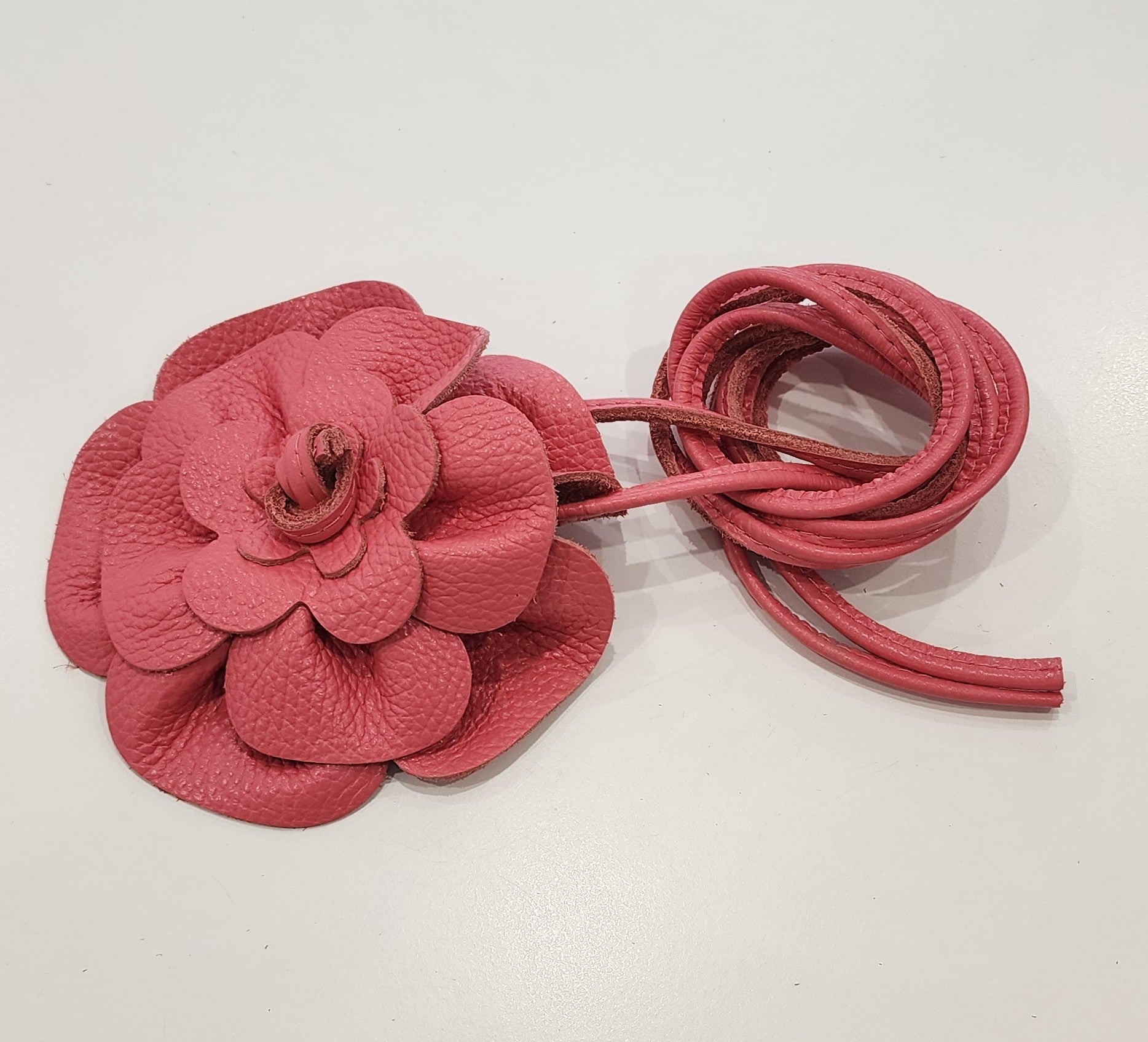 Flower Wrap Belt – Coral