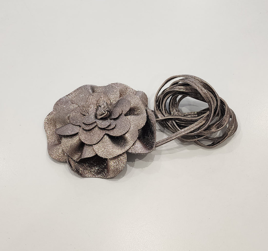 Flower Wrap Belt – Bronze Sparkle