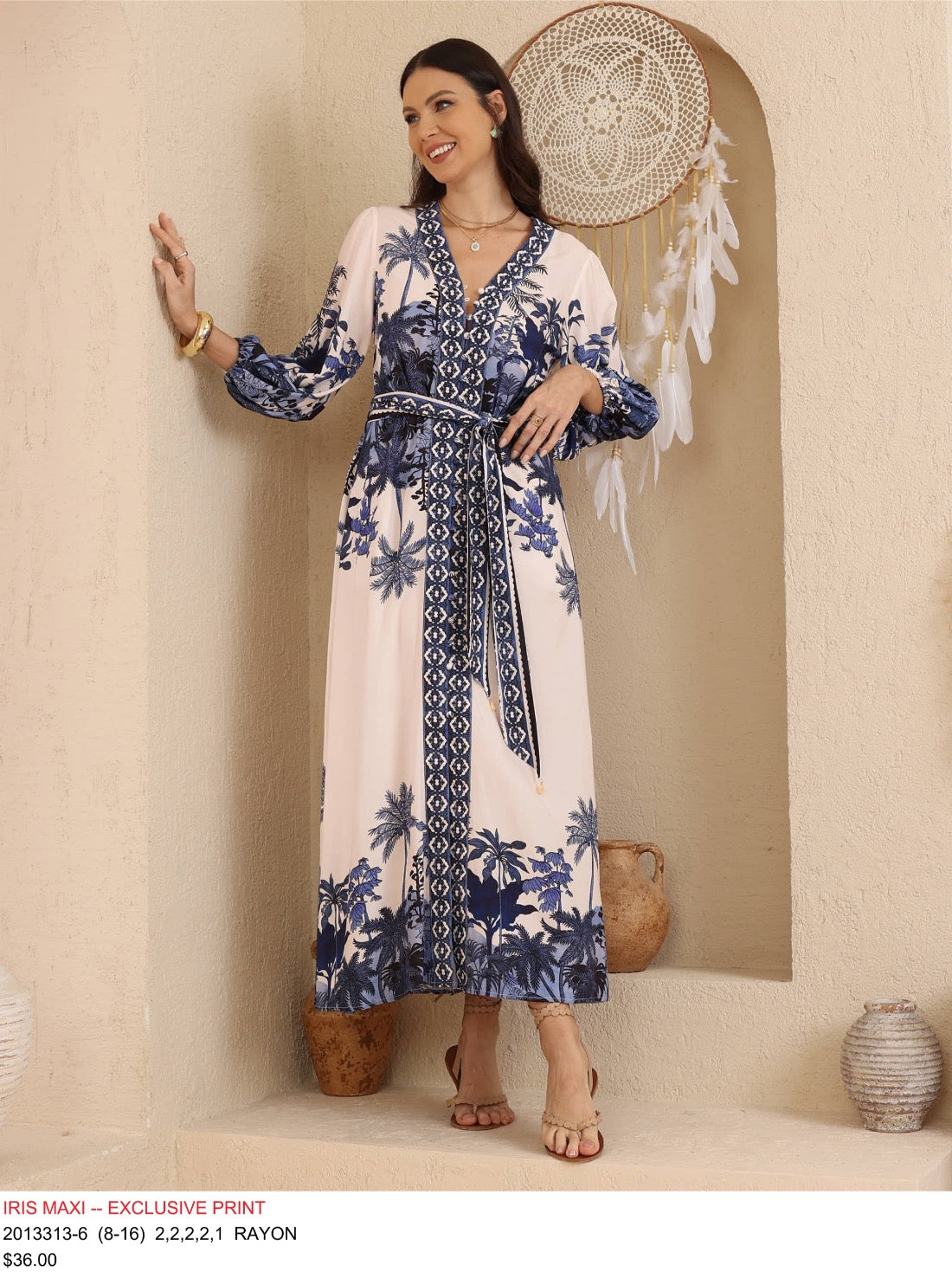 Capri Blue Maxi Dress