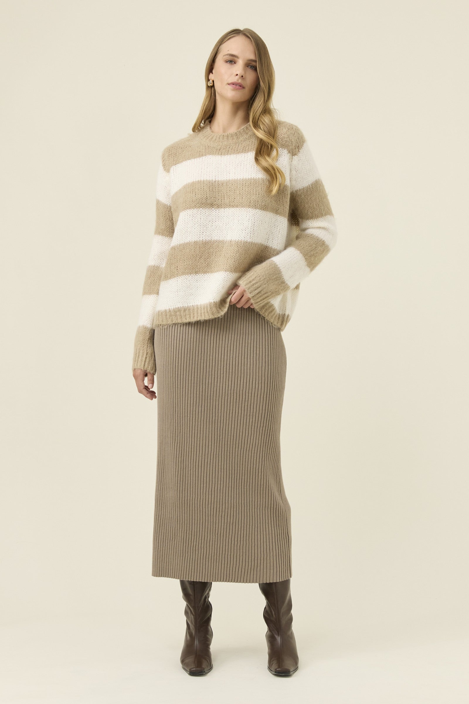 Pallas Stripe Jumper – Stone