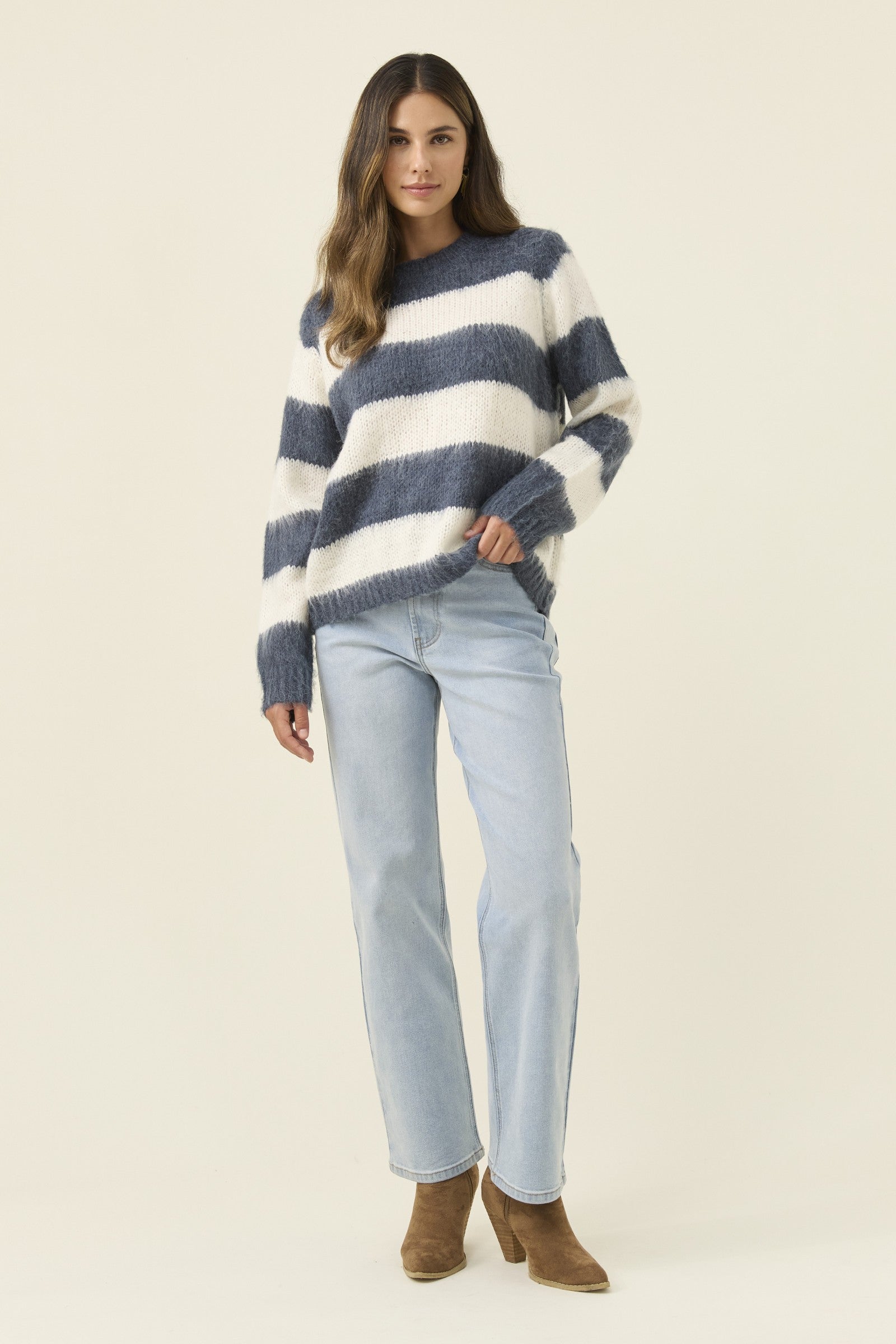 Pallas Stripe Jumper – Navy