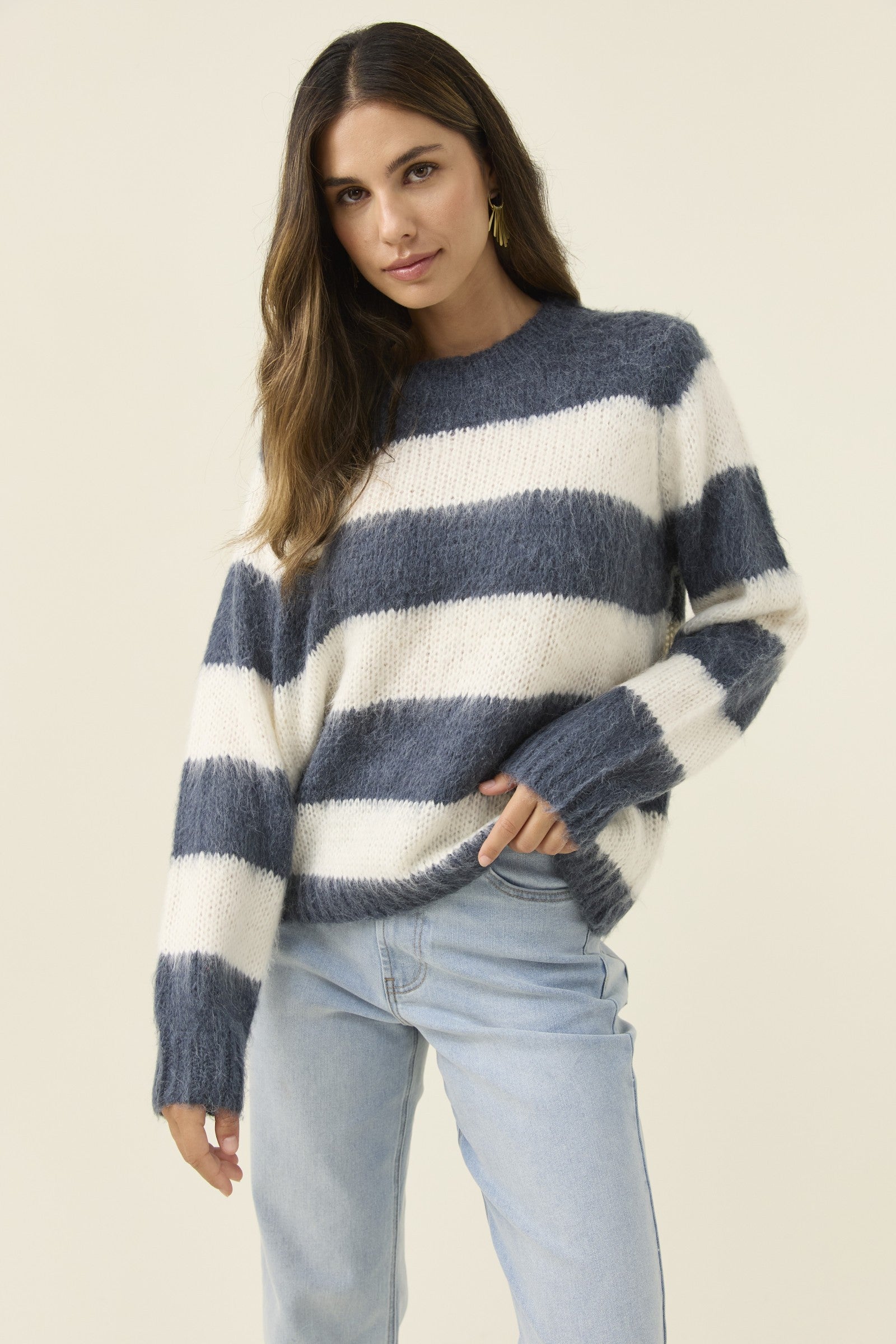 Pallas Stripe Jumper – Navy