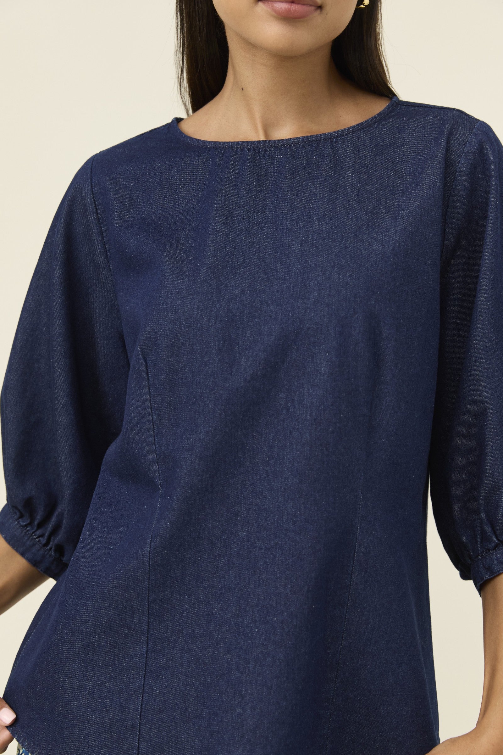 Sloane Denim Top – Indigo