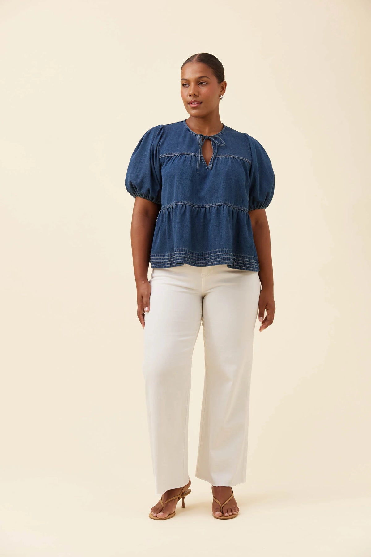 Preston Tie Top - Deep Blue