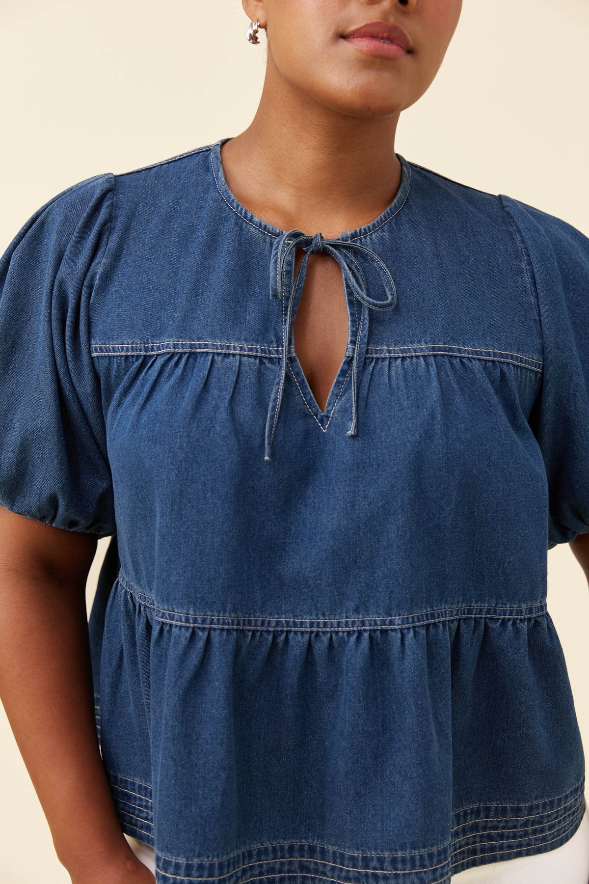 Preston Tie Top - Deep Blue