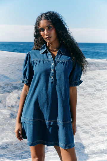 Preston Shirt Dress - Deep Blue