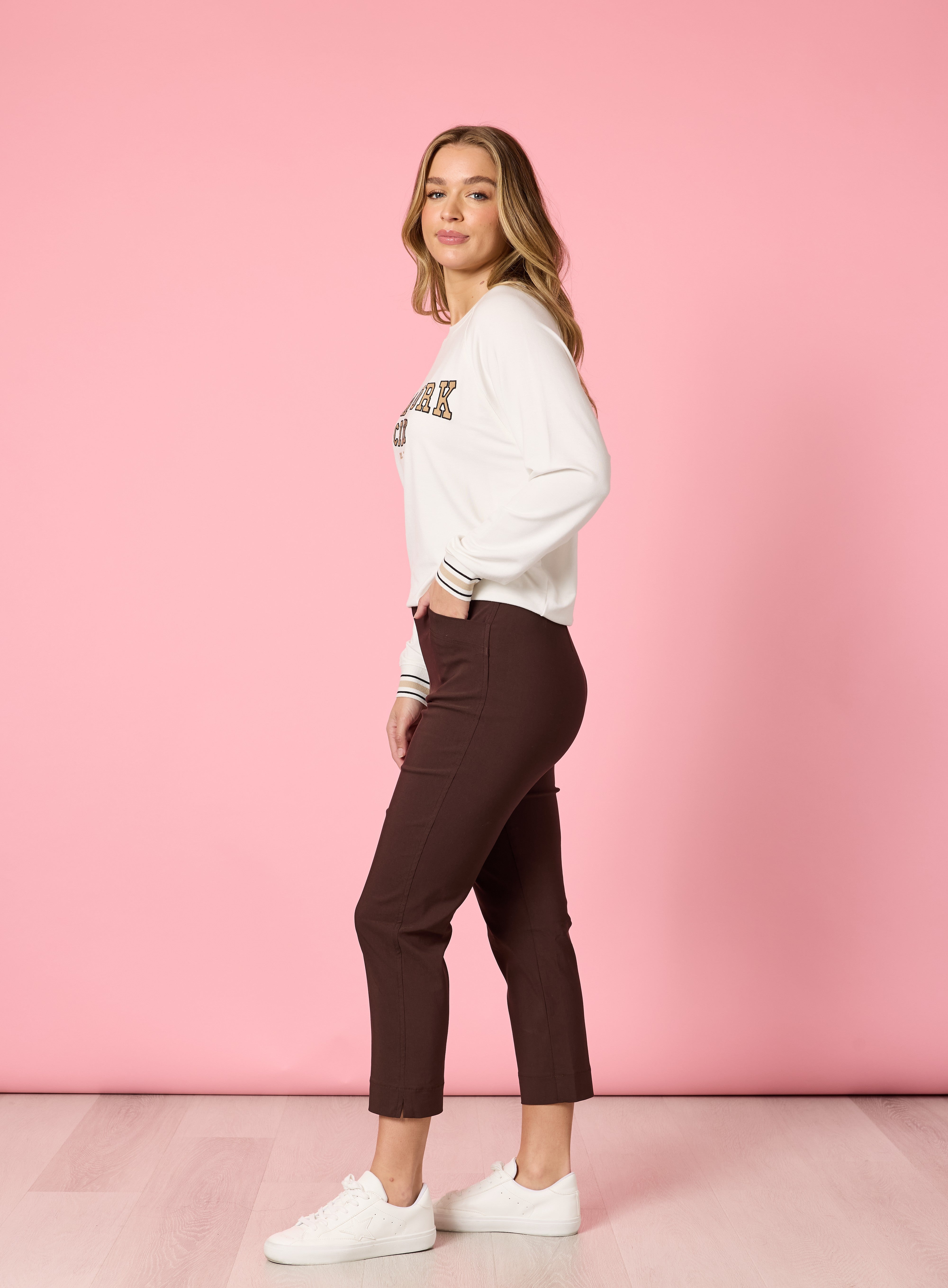 Zara Stretch Pant – Coffee