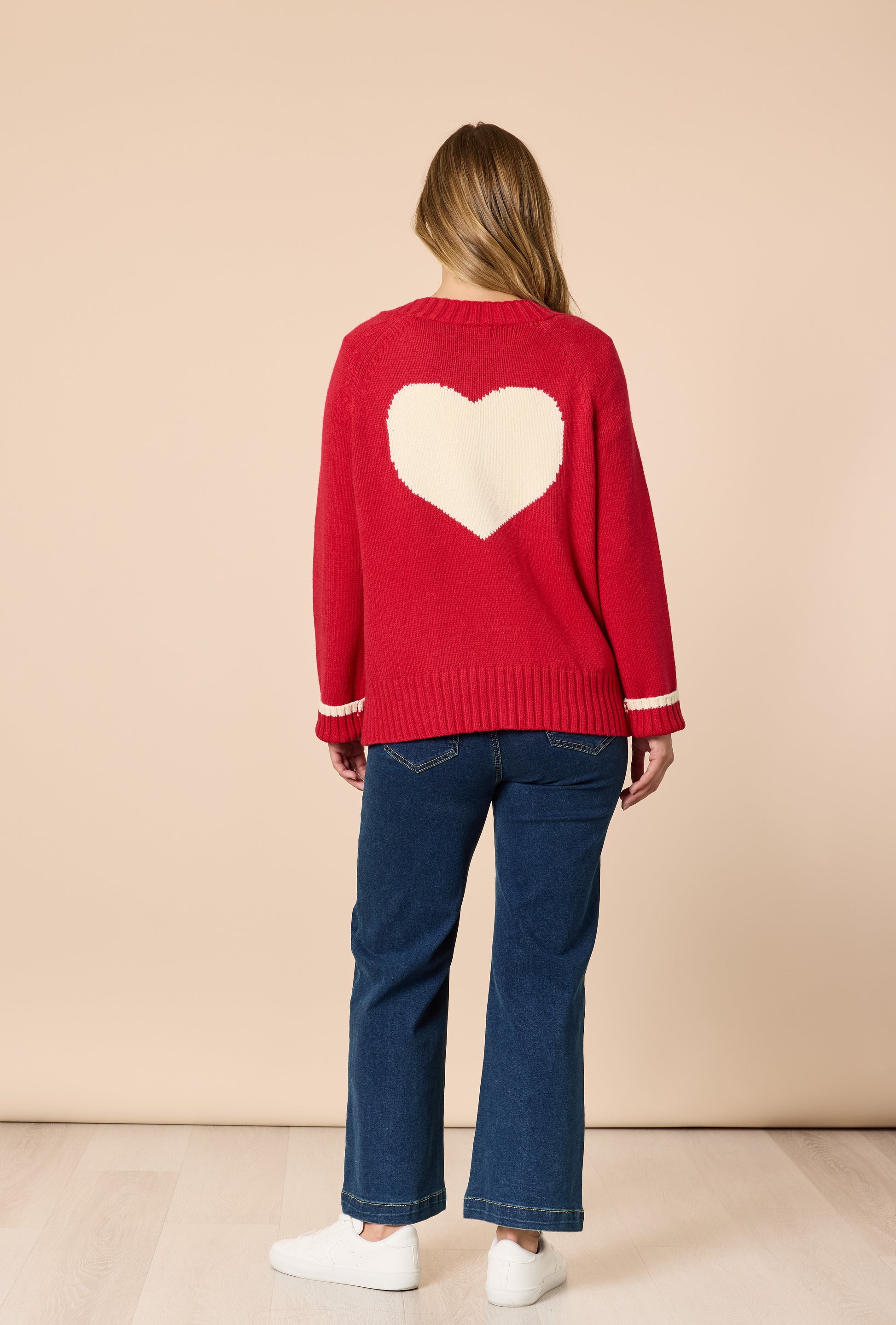 Back to Love Heart Cardigan – Red