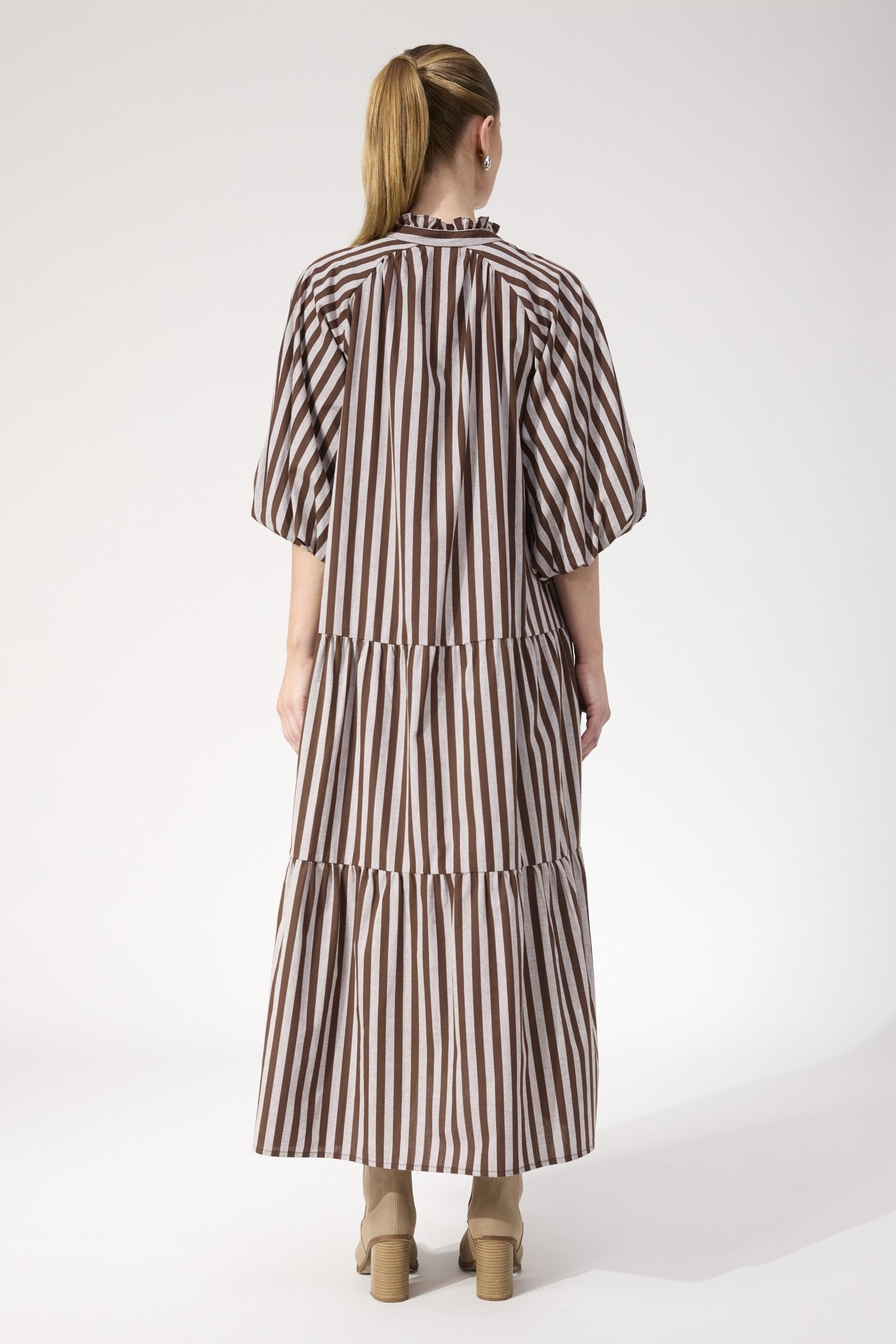 Monterosa Stripe Maxi Dress – Brown