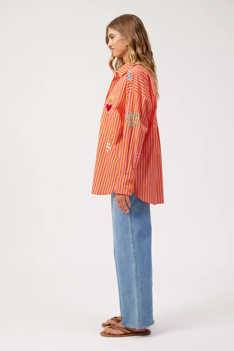 Mykonos Stripe Shirt - Pink