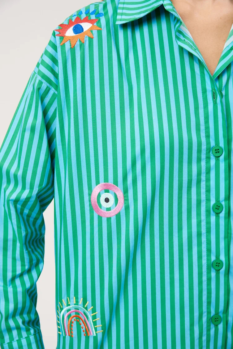 Mykonos Stripe Shirt - Green