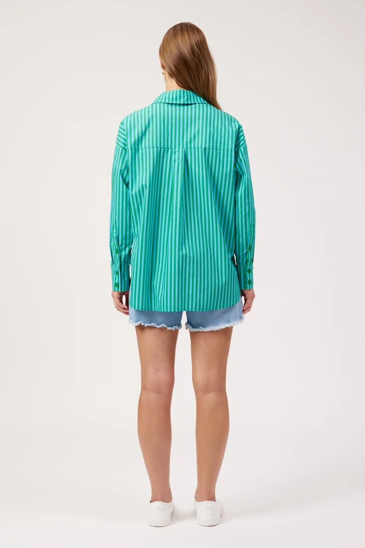 Mykonos Stripe Shirt - Green