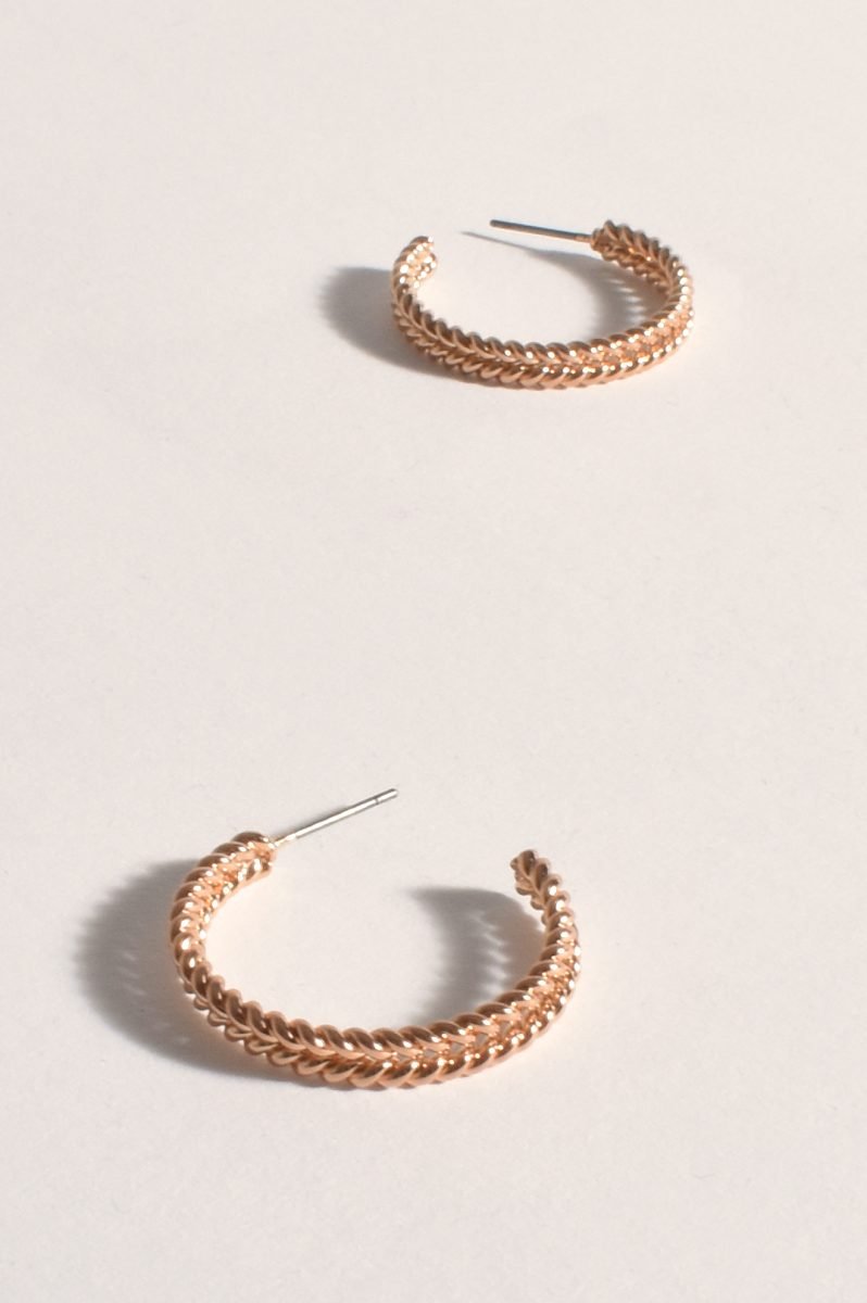 MIDI DOUBLE TWIST HOOPS (GOLD)