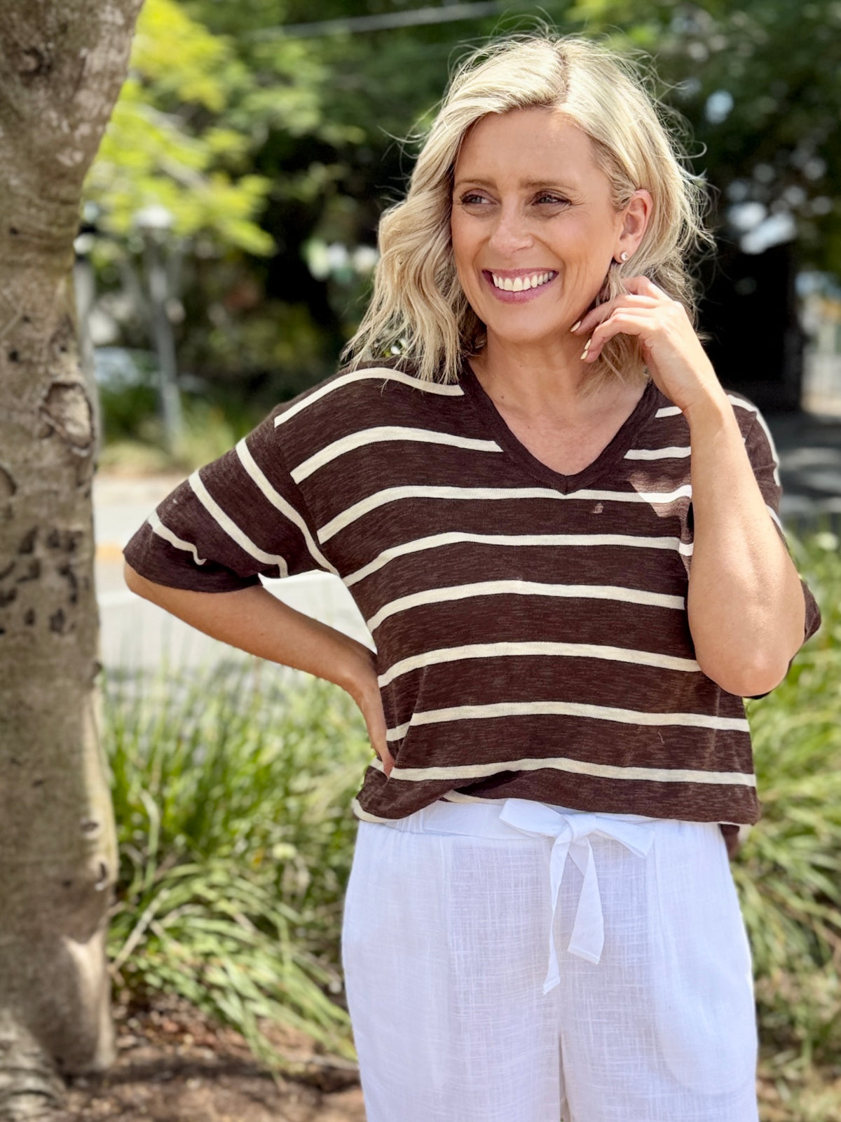 Bella Crop Pants - White