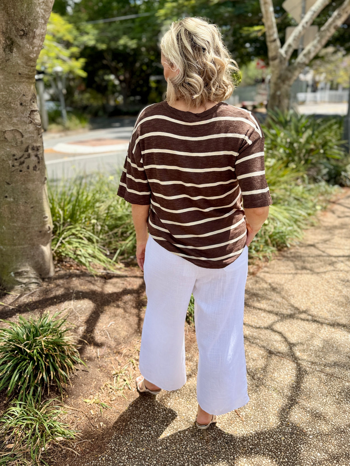 Bella Crop Pants - White