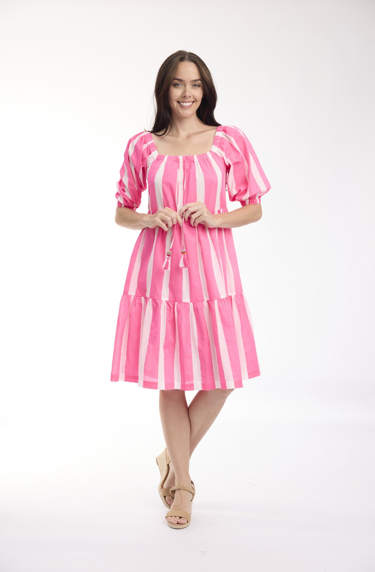 Ashlynn Stripe Dress - Pink