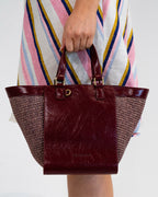 Carnegie Tote - Burgundy/Coco Weave