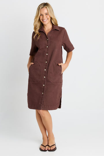 Dawson Denim Dress - Chocolate