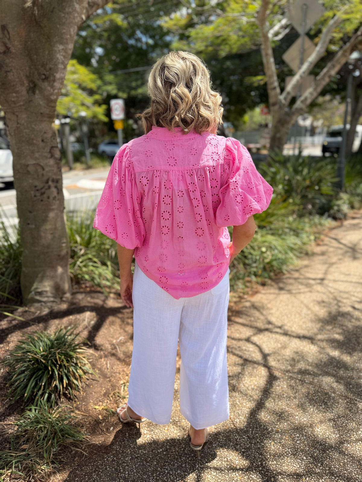 Denise Broderie Shirt - Pink
