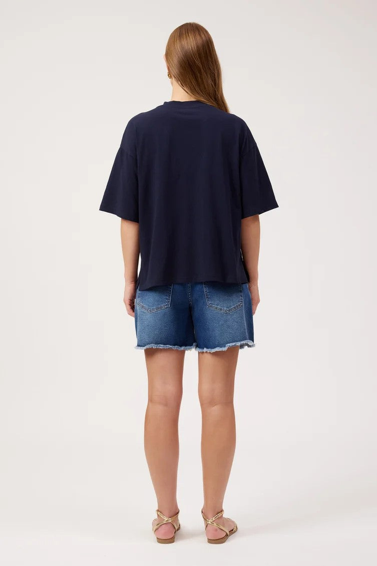 Elba Heart Tee - Navy