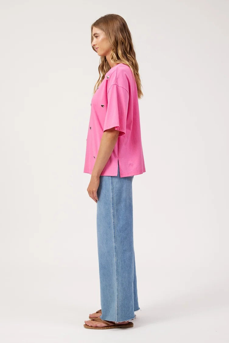 Elba Heart Tee - Pink