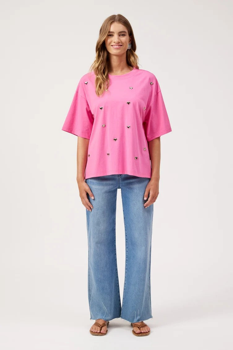 Elba Heart Tee - Pink