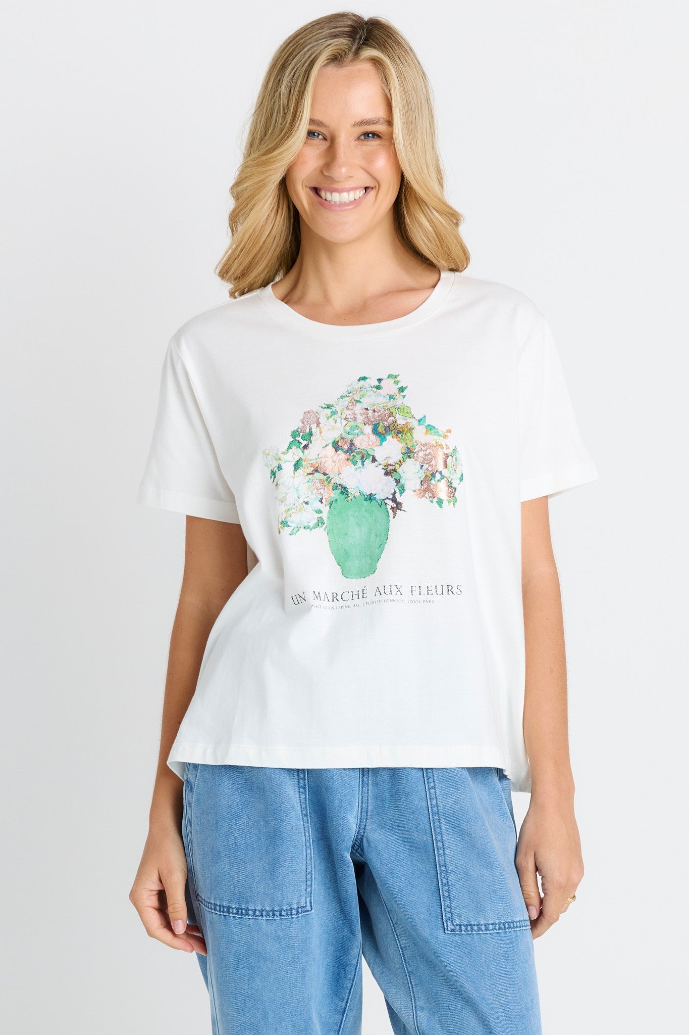 Ellia Crew Tee - Flower Print