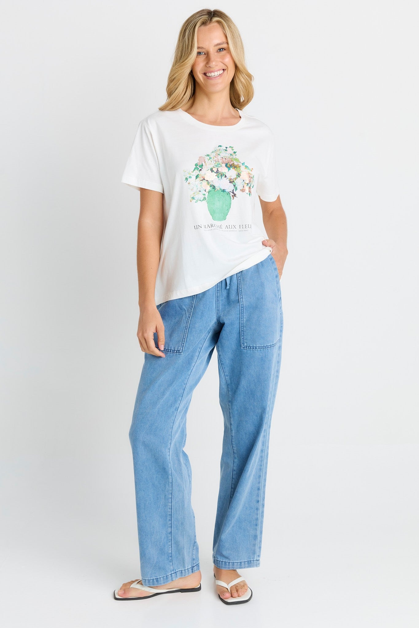 Ellia Crew Tee - Flower Print