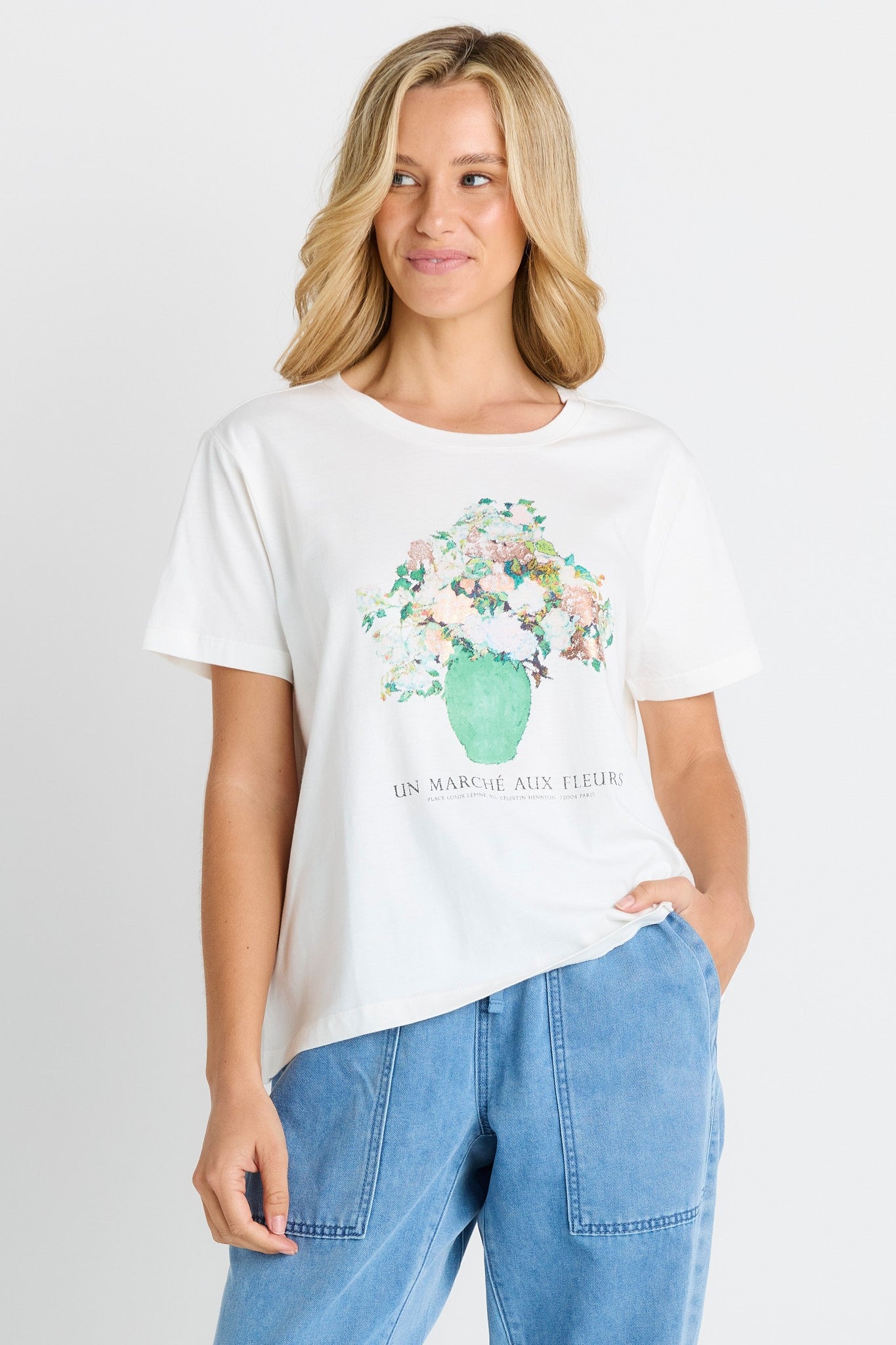 Ellia Crew Tee - Flower Print