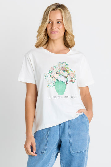Ellia Crew Tee - Flower Print