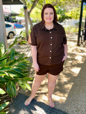Emma Denim Short – Choc