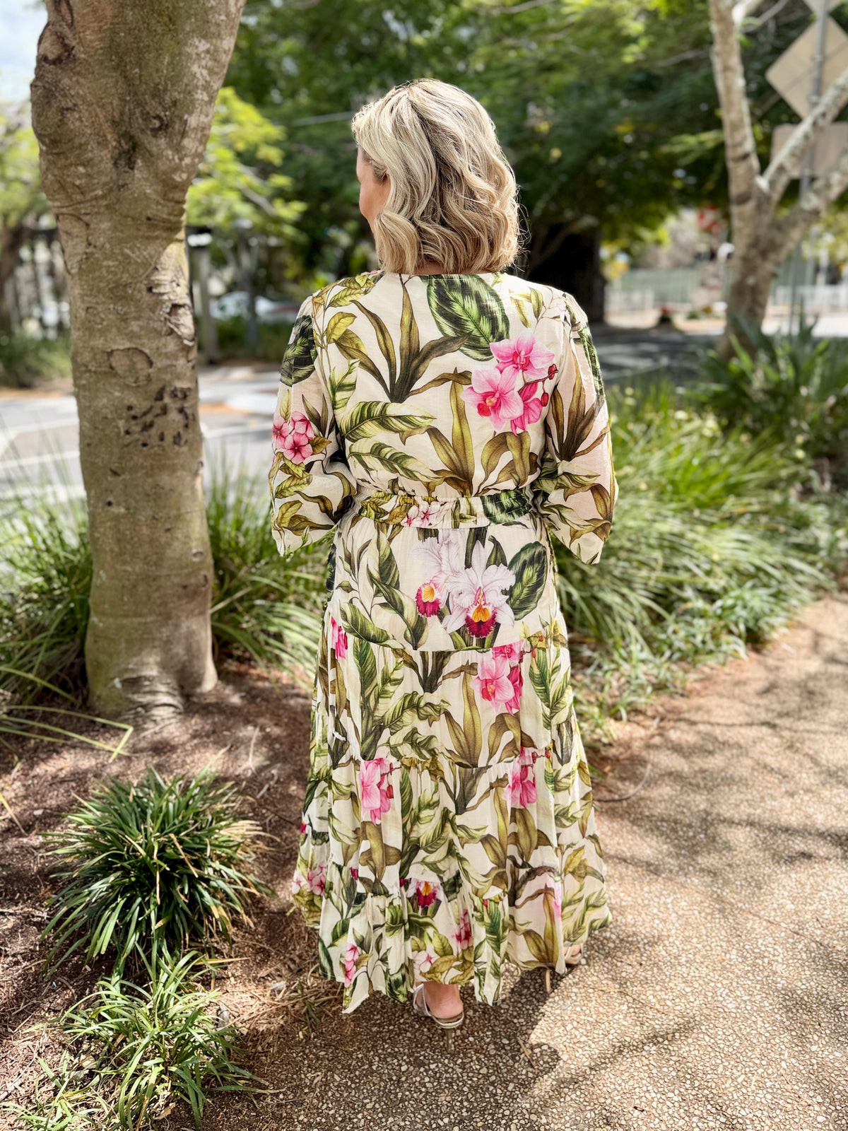 Gracie Midi Dress - Kakhi Orchard
