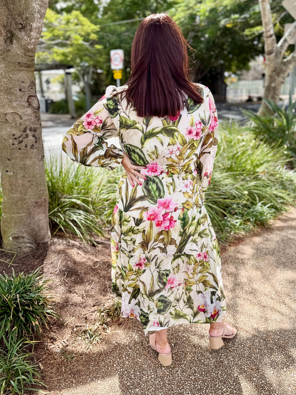 Gracie Midi Dress - Kakhi Orchard