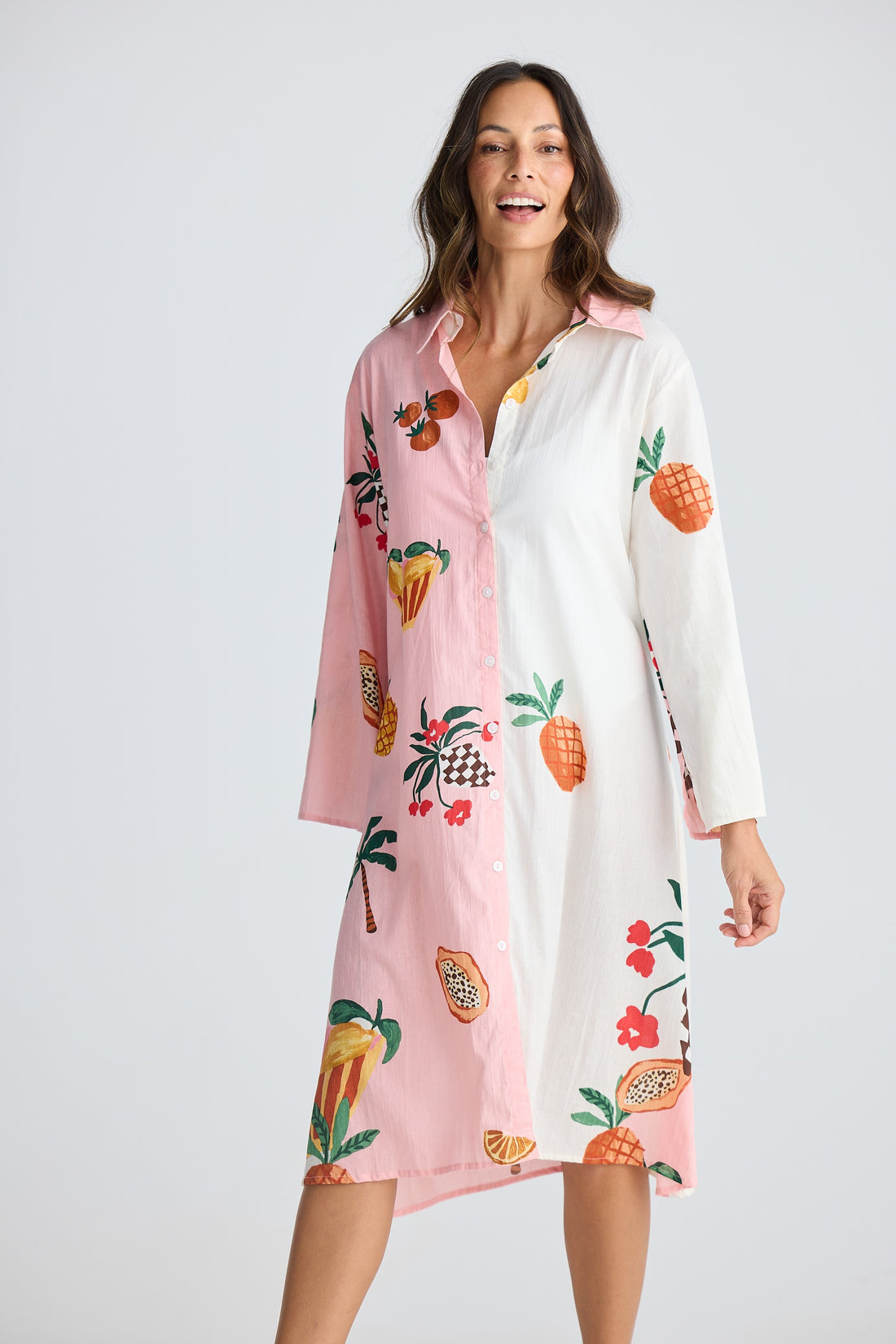 Stella Shirt Dress – Tropical Fruit