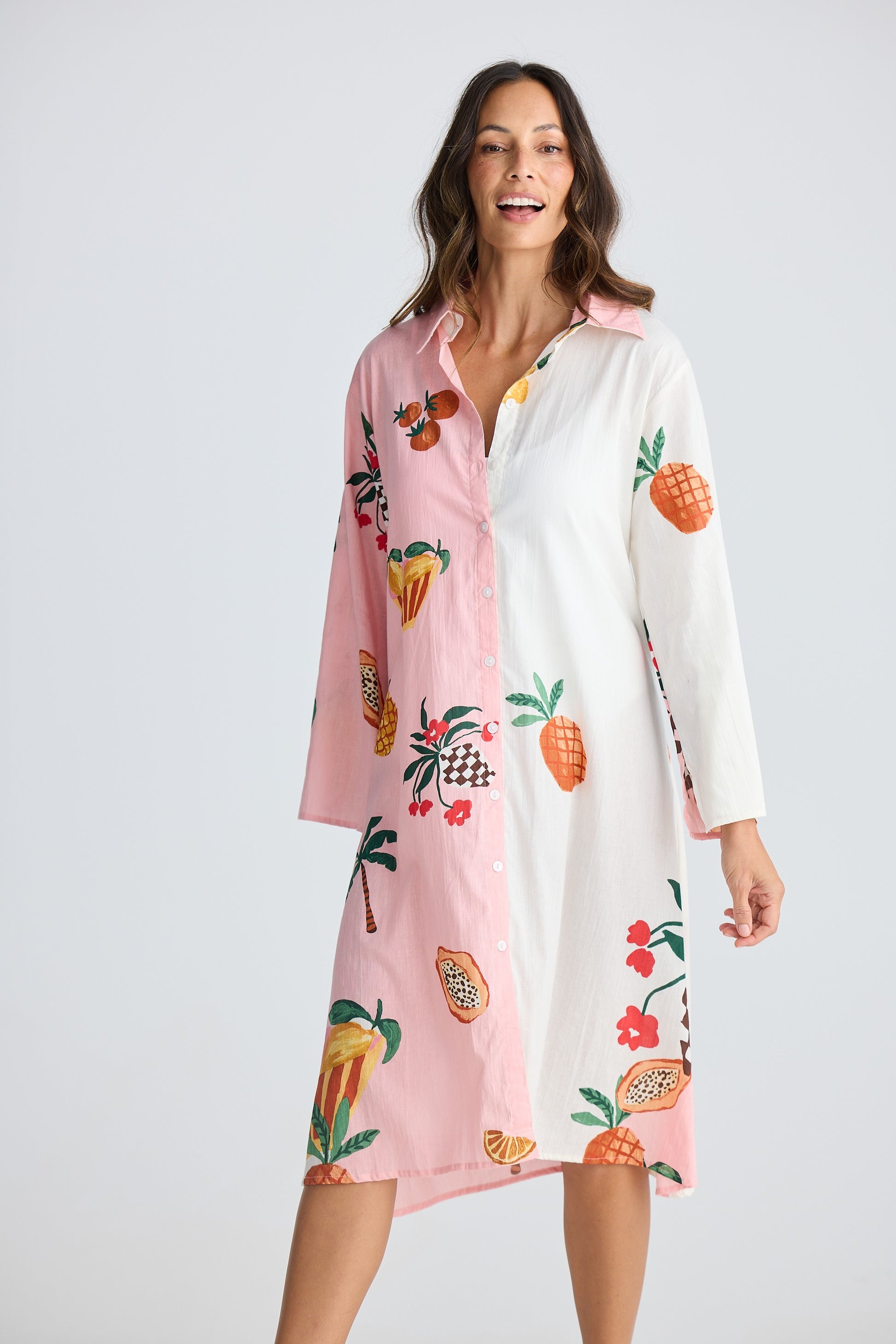 Stella Shirt Dress – Tropical Fruit