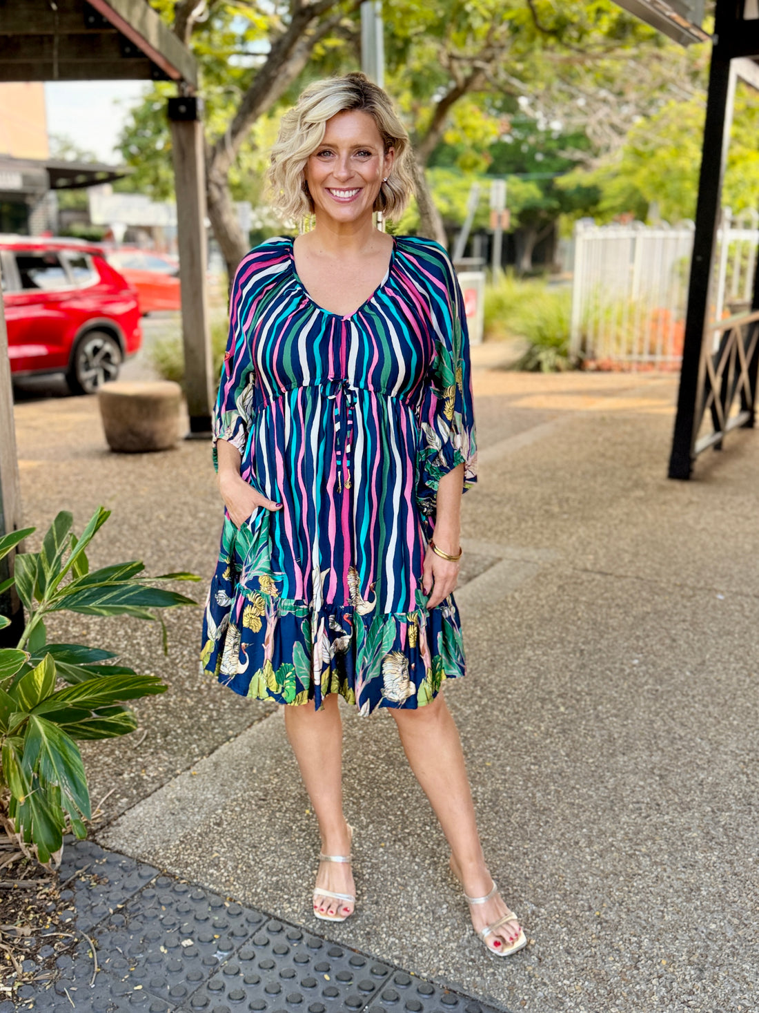 Cambridge Tie Dress – Berry
