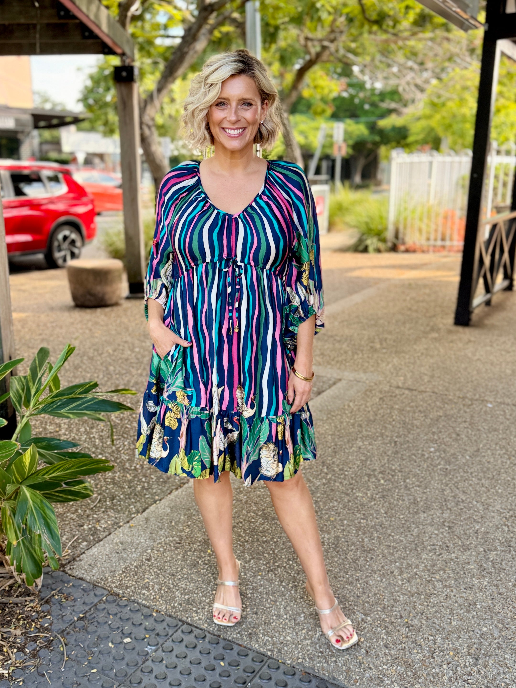 Cambridge Tie Dress – Berry