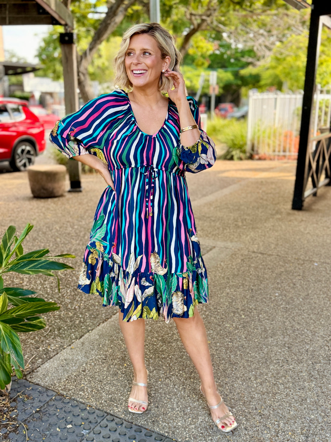 Cambridge Tie Dress – Berry