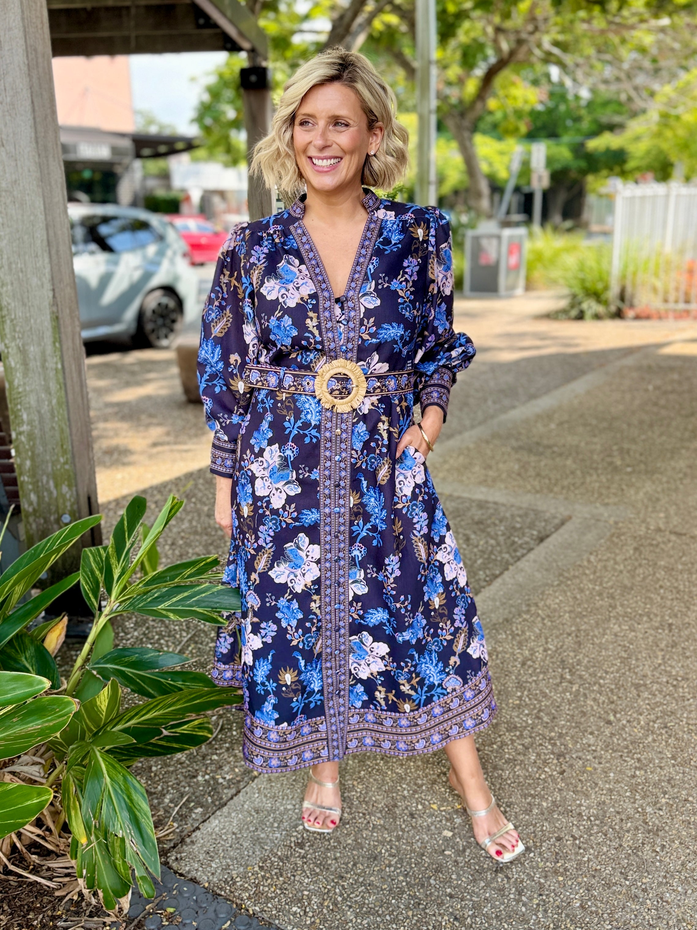 Tamera Dress Midi – French Navy