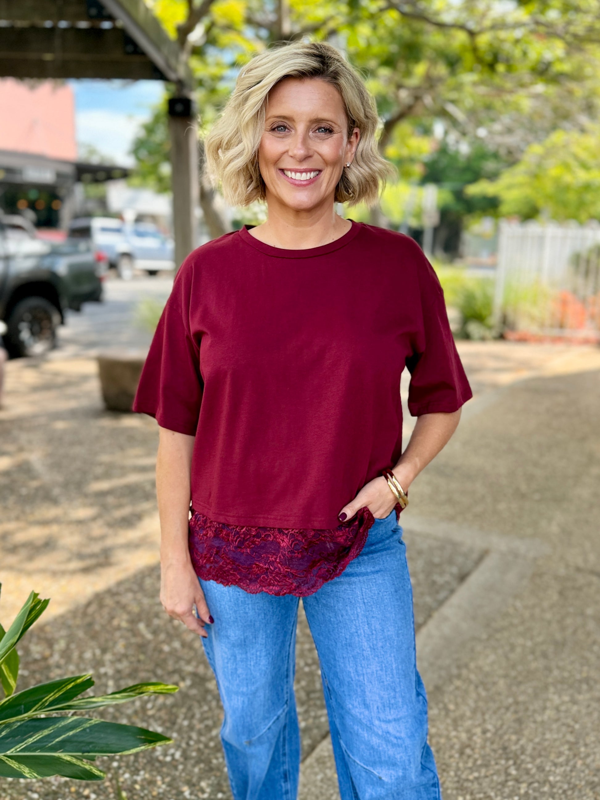 Lennon Lace Top – Wine