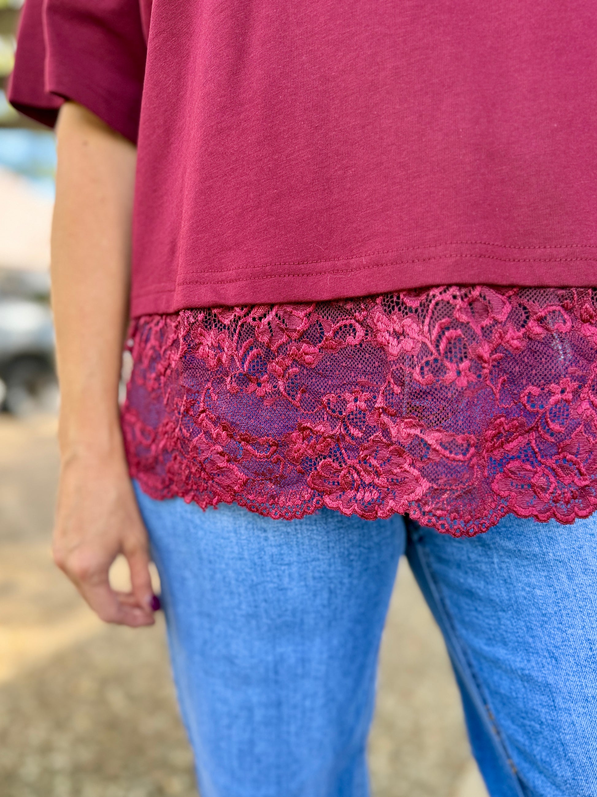 Lennon Lace Top – Wine