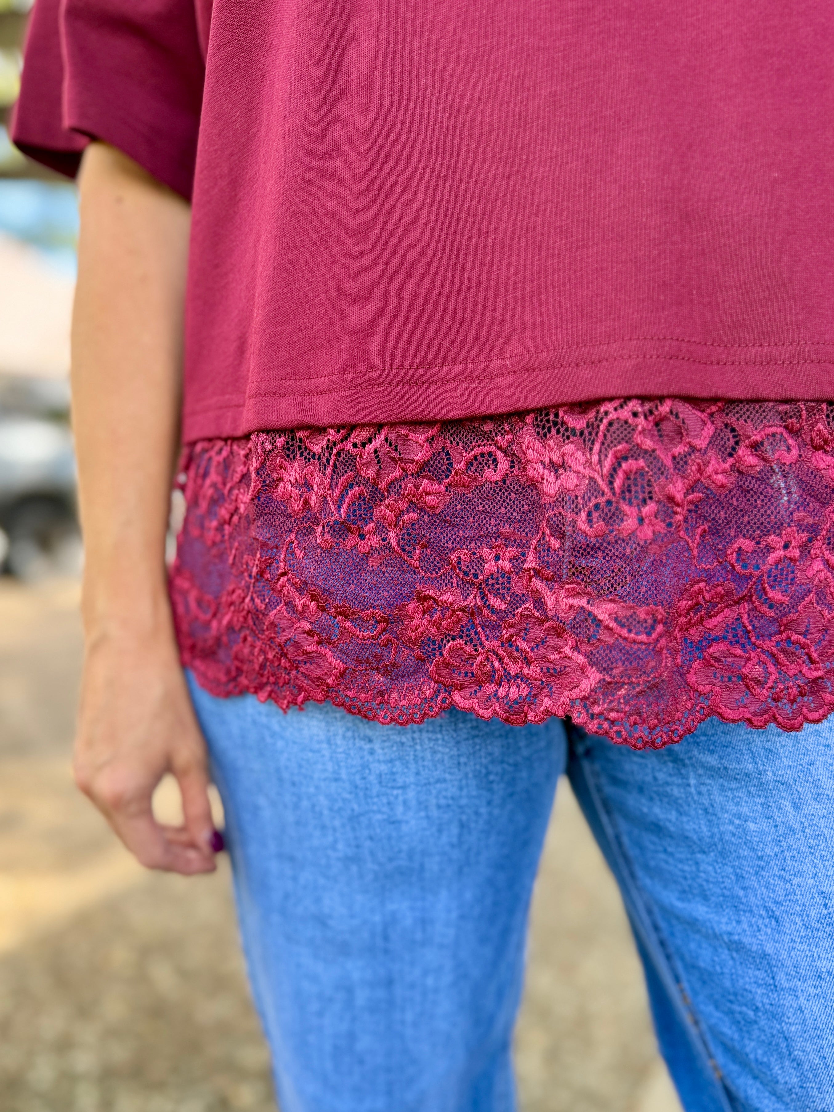 Lennon Lace Top – Wine