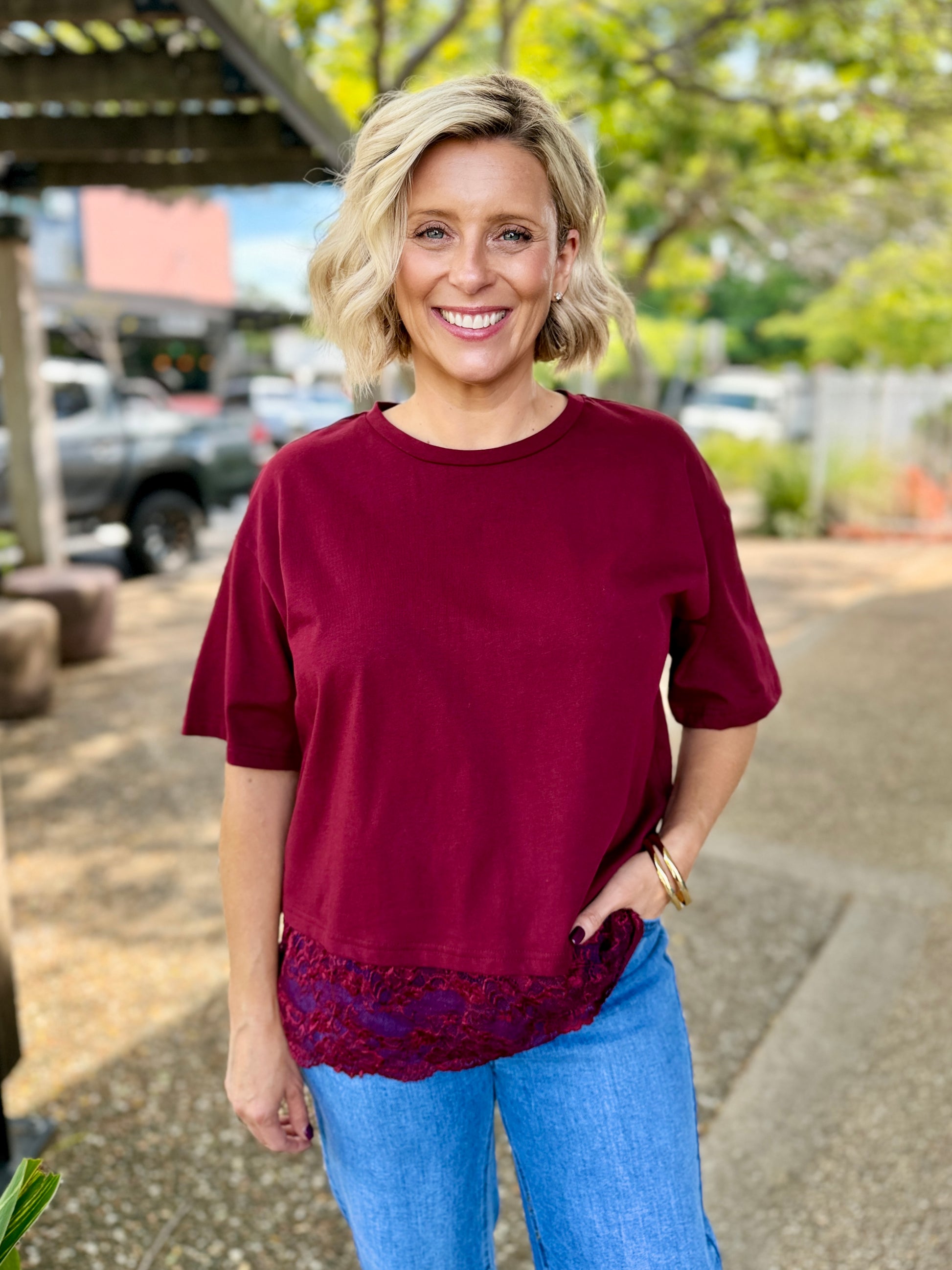 Lennon Lace Top – Wine