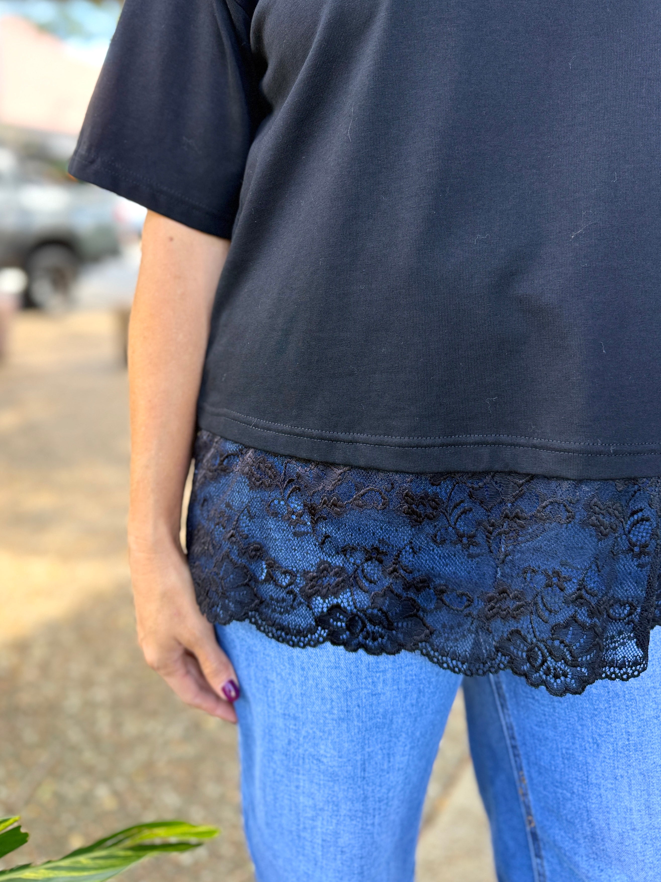 Lennon Lace Top – Black