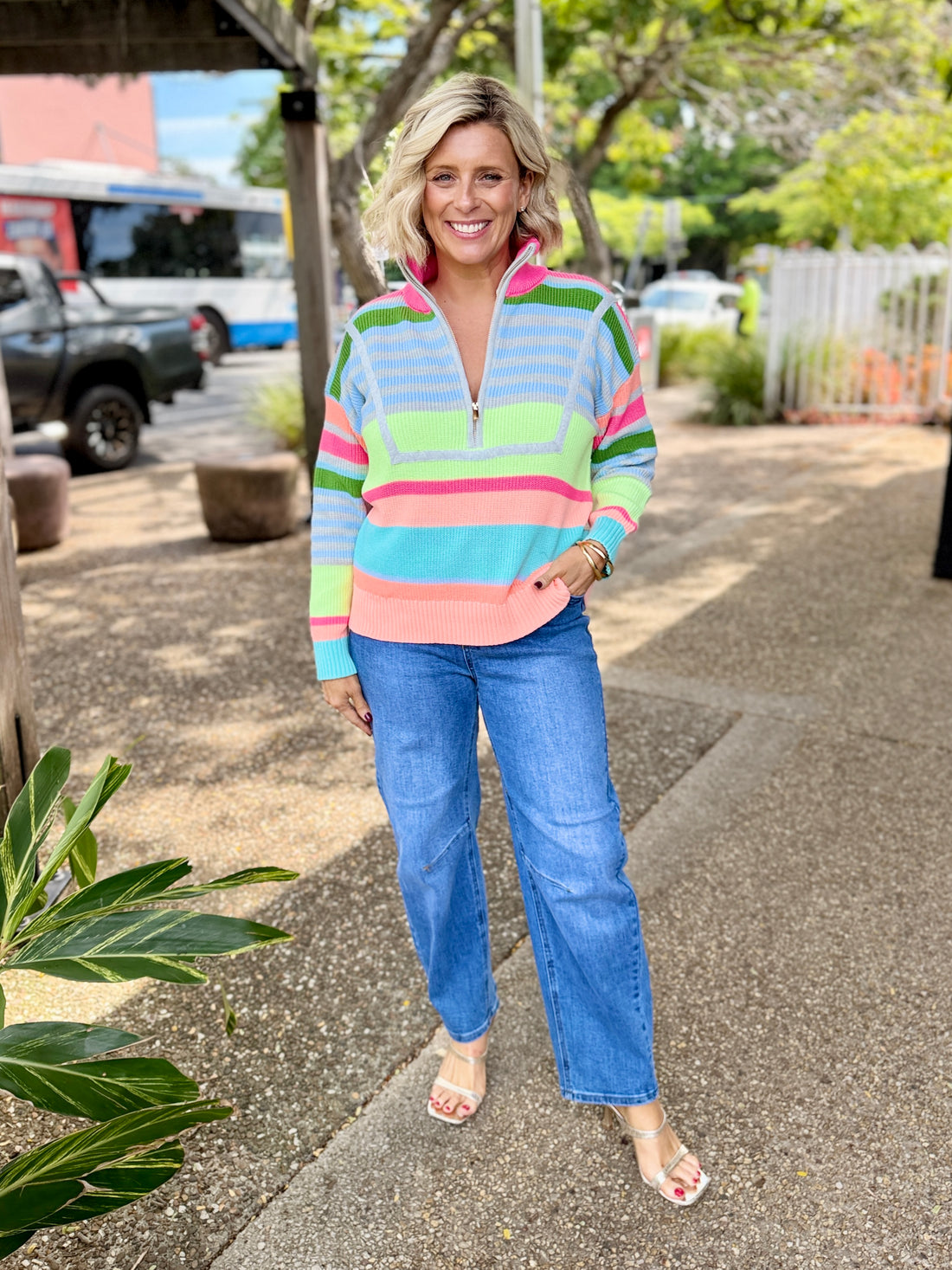 Alaska Stripe Jumper – Neon