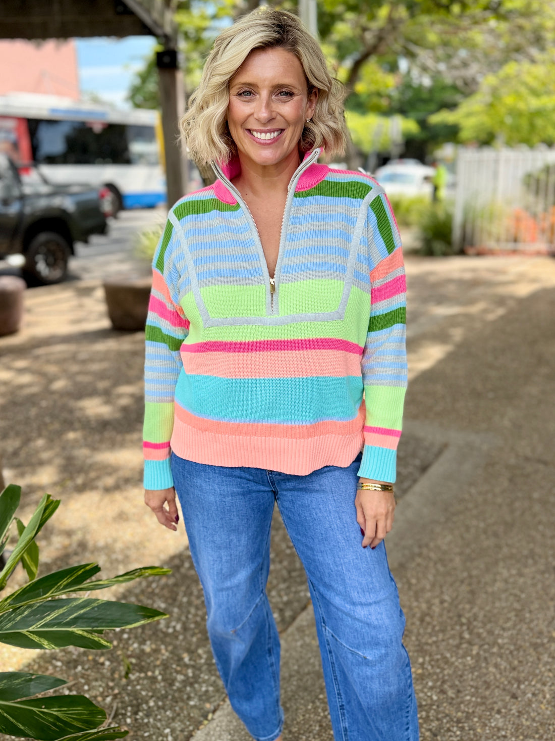 Alaska Stripe Jumper – Neon